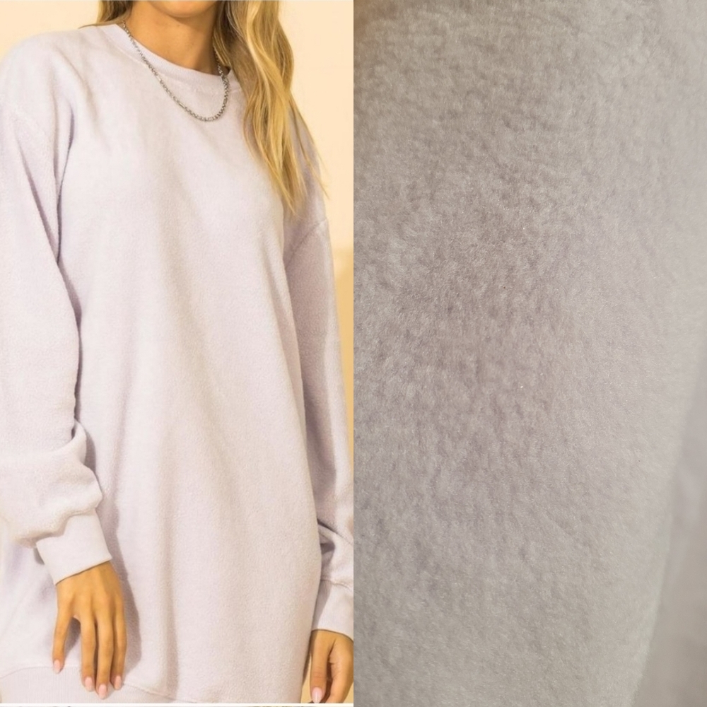 Oversized Sweatshirt Dress Classic Crewneck versatile wear Lilac New S M…